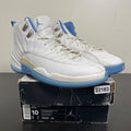 Jordan 12 Retro White University Blue (2004) (Women's) 10W (Moderately Worn Pre-Owned)JordanWhite/University Blue-Metallic Silver - Image 1