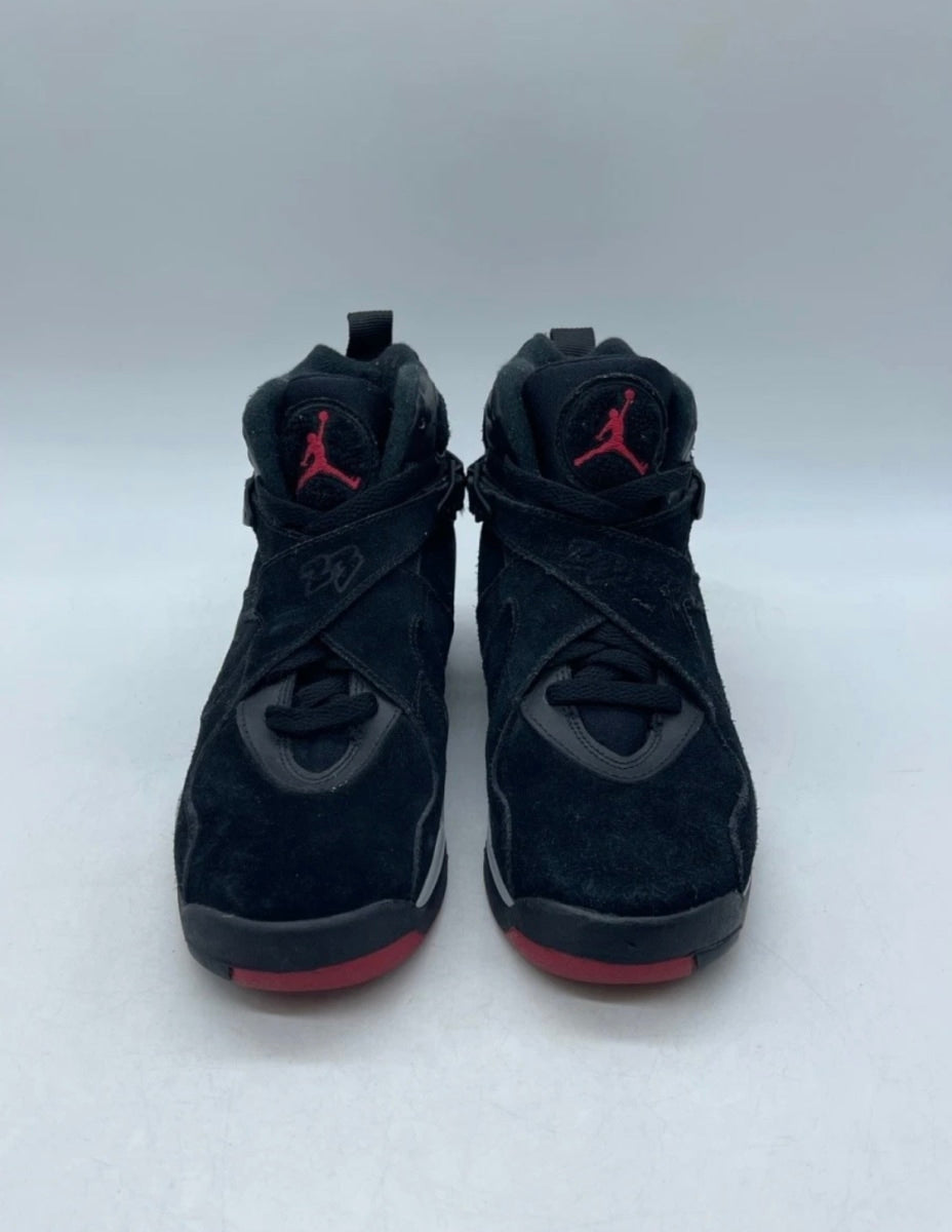Jordan 8 Retro Black Cement (GS) 5Y (Moderately Worn Pre-Owned)JordanBlack/Gym Red-Black-Wolf Grey - Image 2