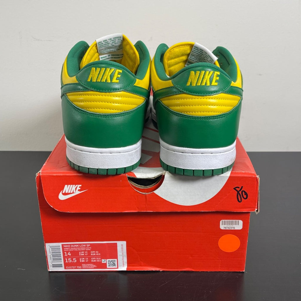 Nike Dunk Low Brazil (2020/2024) 14 (Moderately Worn Pre-Owned)NikeVarsity Maize/Pine Green-White - Image 4