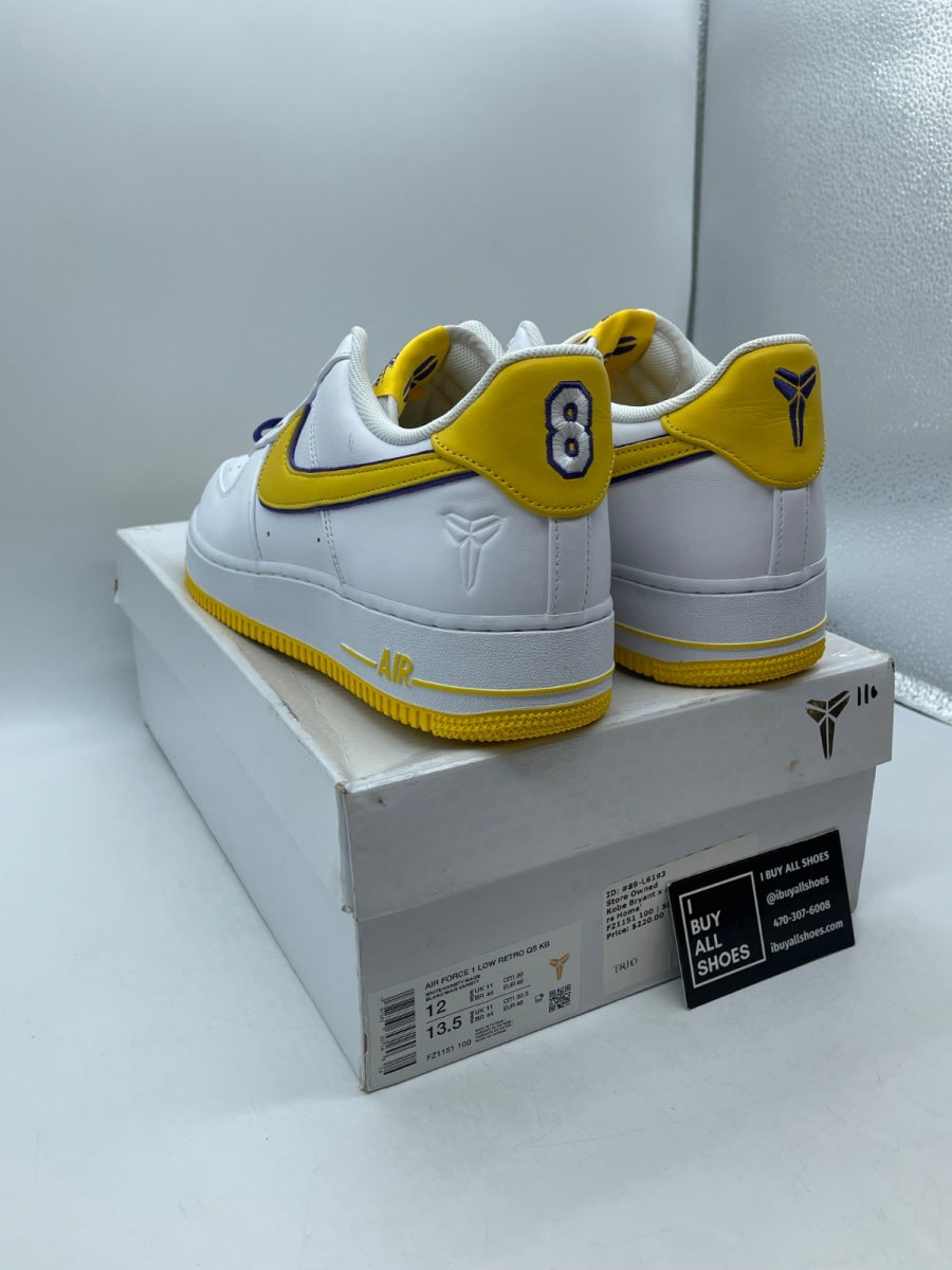 Nike Air Force 1 Low Retro QS Kobe Bryant Lakers Home 12 (Moderately Worn Pre-Owned) - Image 4