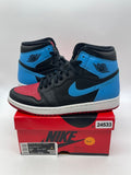 Jordan 1 Retro High NC to Chi (Women's) 9.5W (Moderately Worn Pre-Owned)JordanBlack/Dark Powder Blue-Gym Red - Image 1