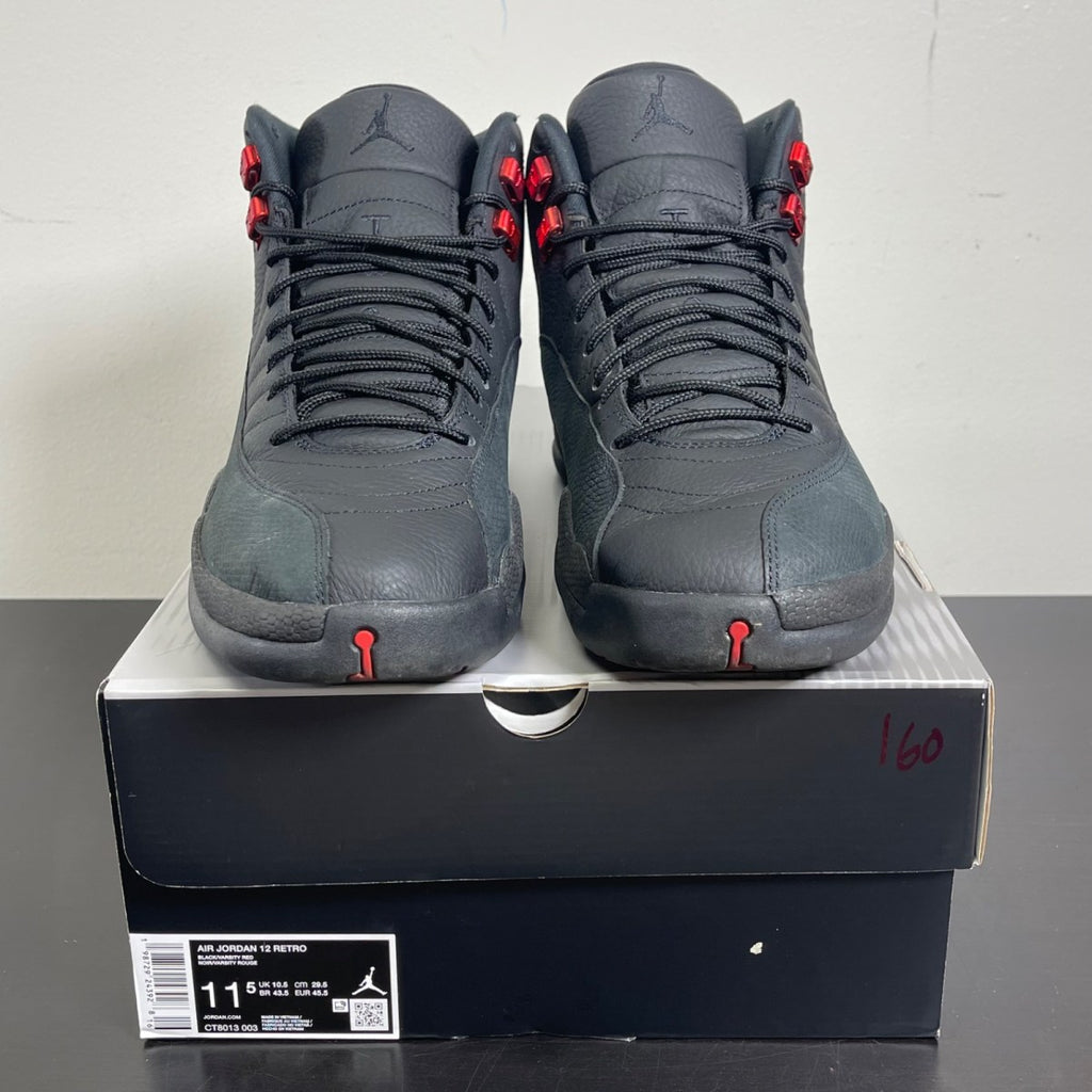 Jordan 12 Retro Bloodline 11.5 (Moderately Worn Pre-Owned)JordanBlack/Black/Varsity Red - Image 2