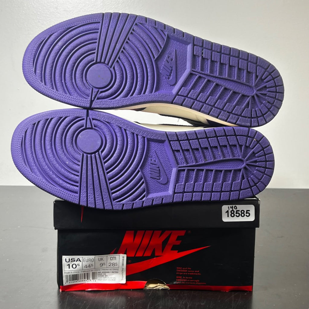 Jordan 1 Retro High Court Purple 10.5 (Moderately Worn Pre-Owned)JordanCourt Purple/Black-Sail - Image 5
