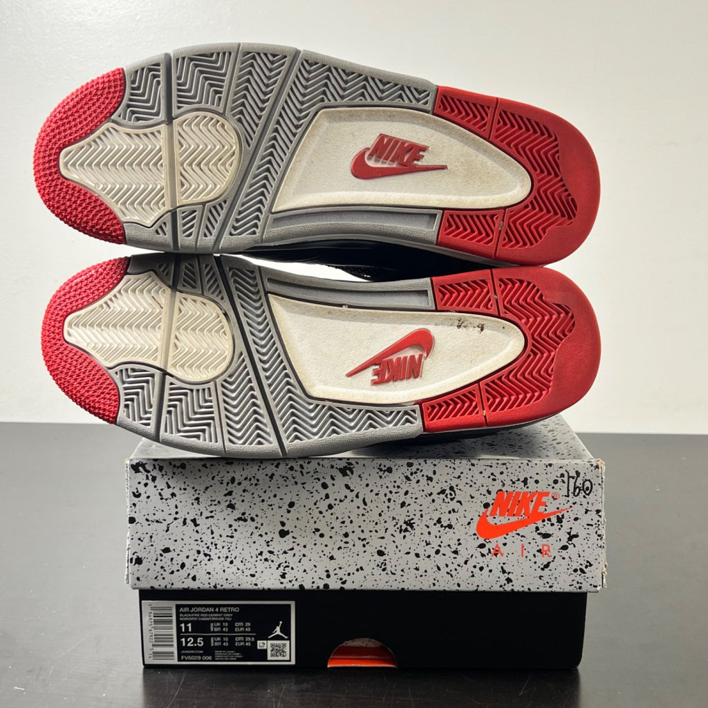 Jordan 4 Retro Bred Reimagined 11 (Lightly Worn Pre-Owned)JordanBlack/Cement Grey/Varsity Red/Summit White - Image 6