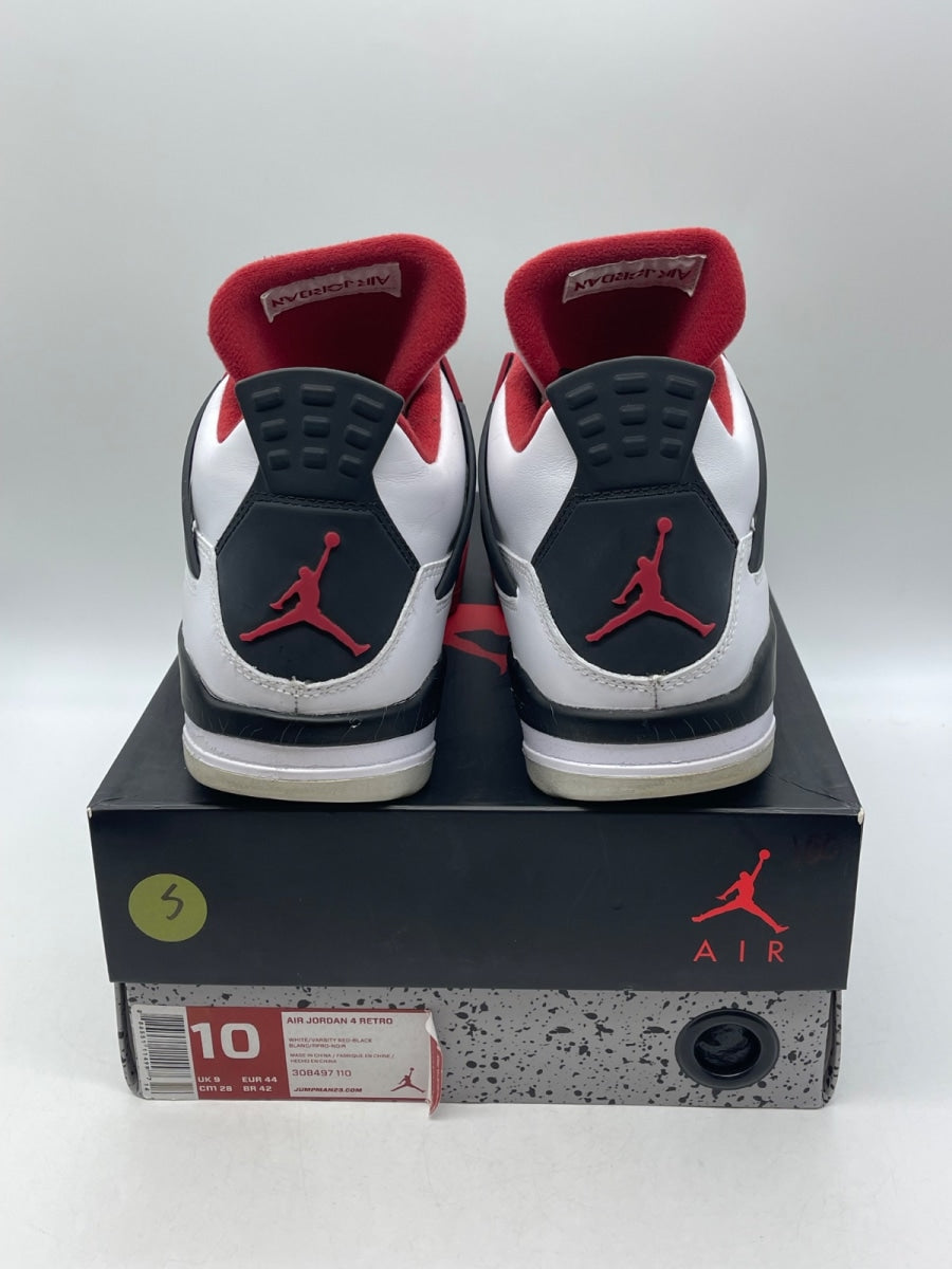 Jordan 4 Retro Fire Red (2012) 10 (Moderately Worn Pre-Owned)JordanWhite/Varsity Red-Black - Image 3