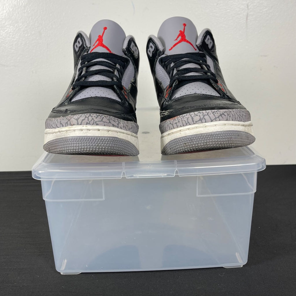 Jordan 3 Retro OG Black Cement (2024) 10 (Moderately Worn Pre-Owned)JordanBlack/Fire Red/Cement Grey/Sail - Image 2