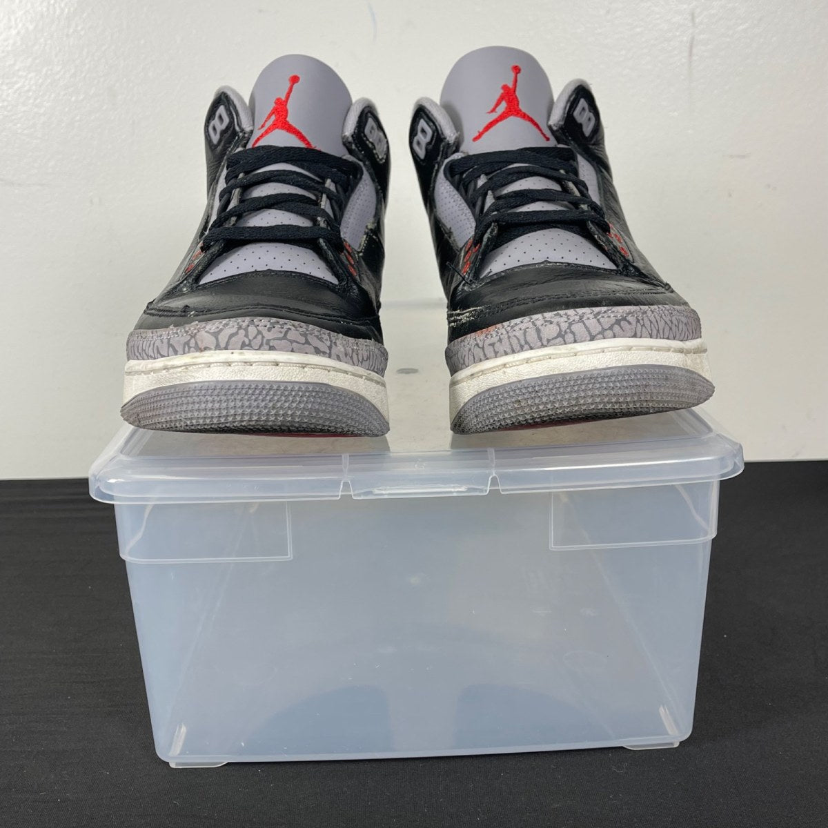 Jordan 3 Retro OG Black Cement (2024) 10 (Moderately Worn Pre-Owned)JordanBlack/Fire Red/Cement Grey/Sail - Image 2
