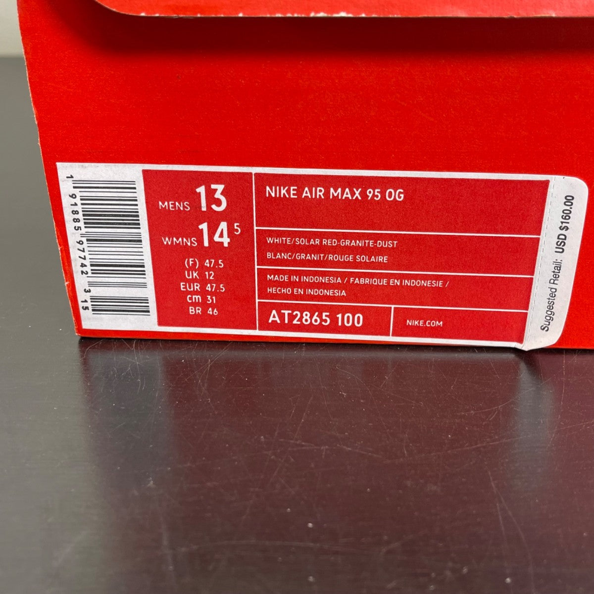 Nike Air Max 95 OG Solar Red (2018) 13 (Moderately Worn Pre-Owned)NikeWhite/Solar Red-Neutral Grey-Medium Grey - Image 7