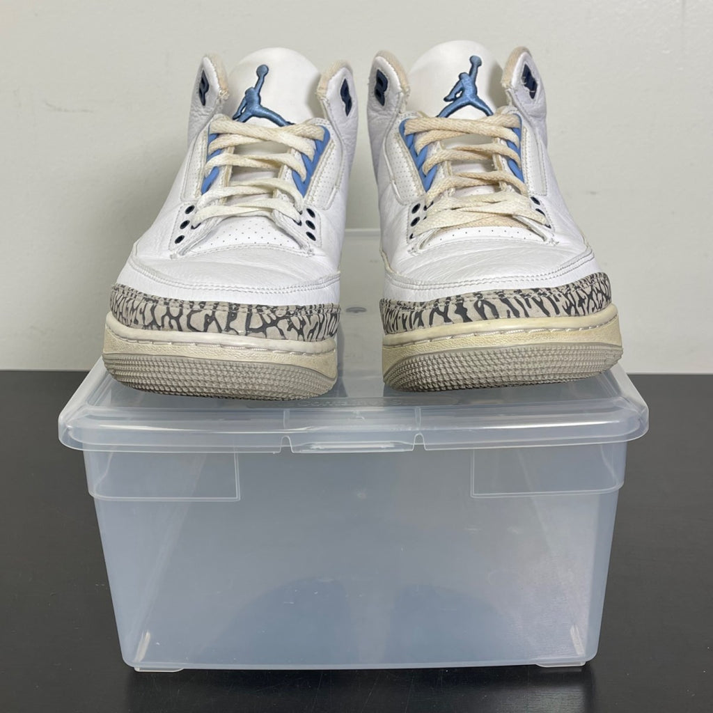 Jordan 3 Retro UNC (2020) 10.5 (Moderately Worn Pre-Owned)JordanWhite/Valor Blue-Tech Grey - Image 2