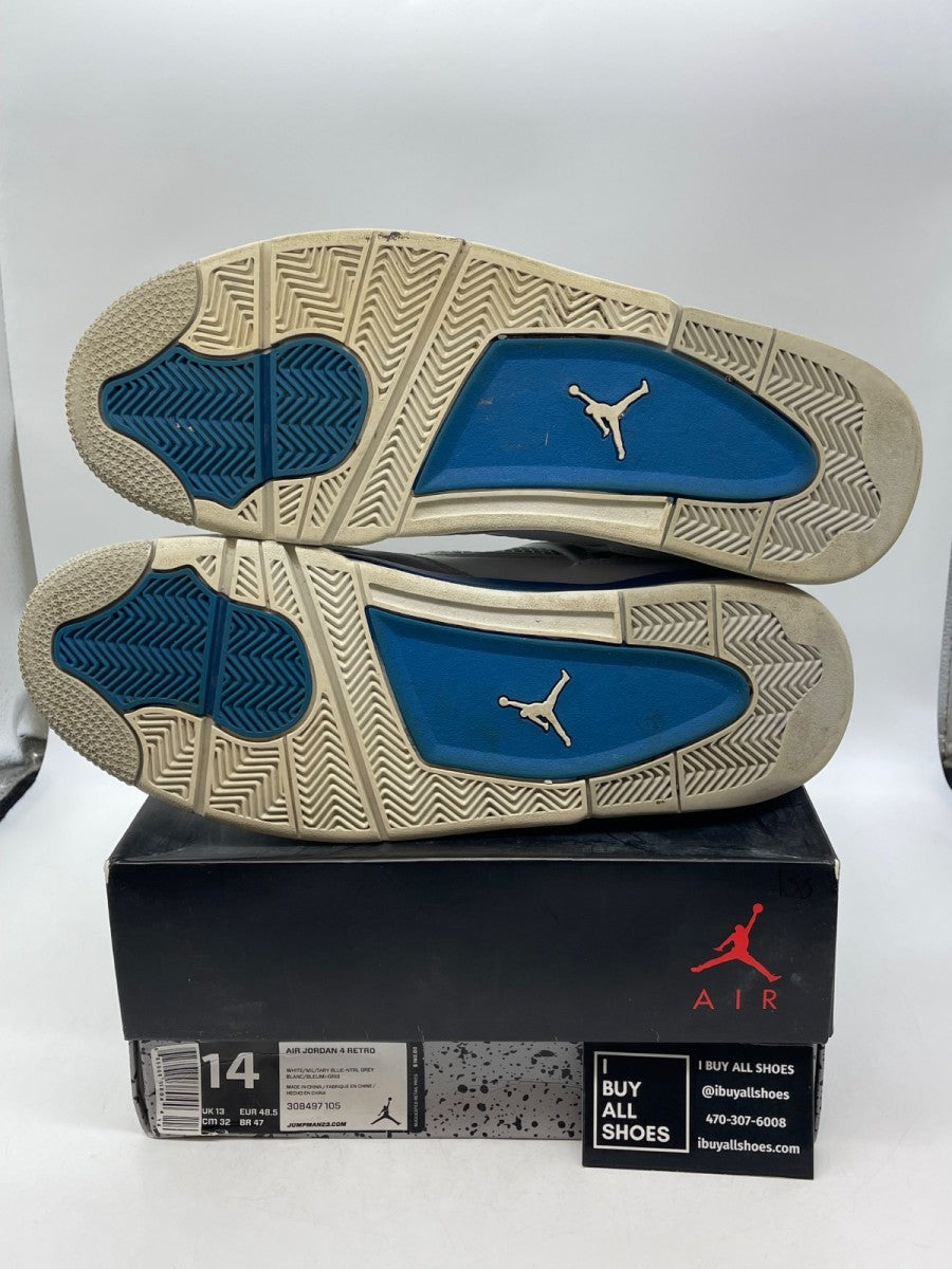 Jordan 4 Retro Military Blue (2012) 14 (Heavily Worn Pre-Owned) - Image 7