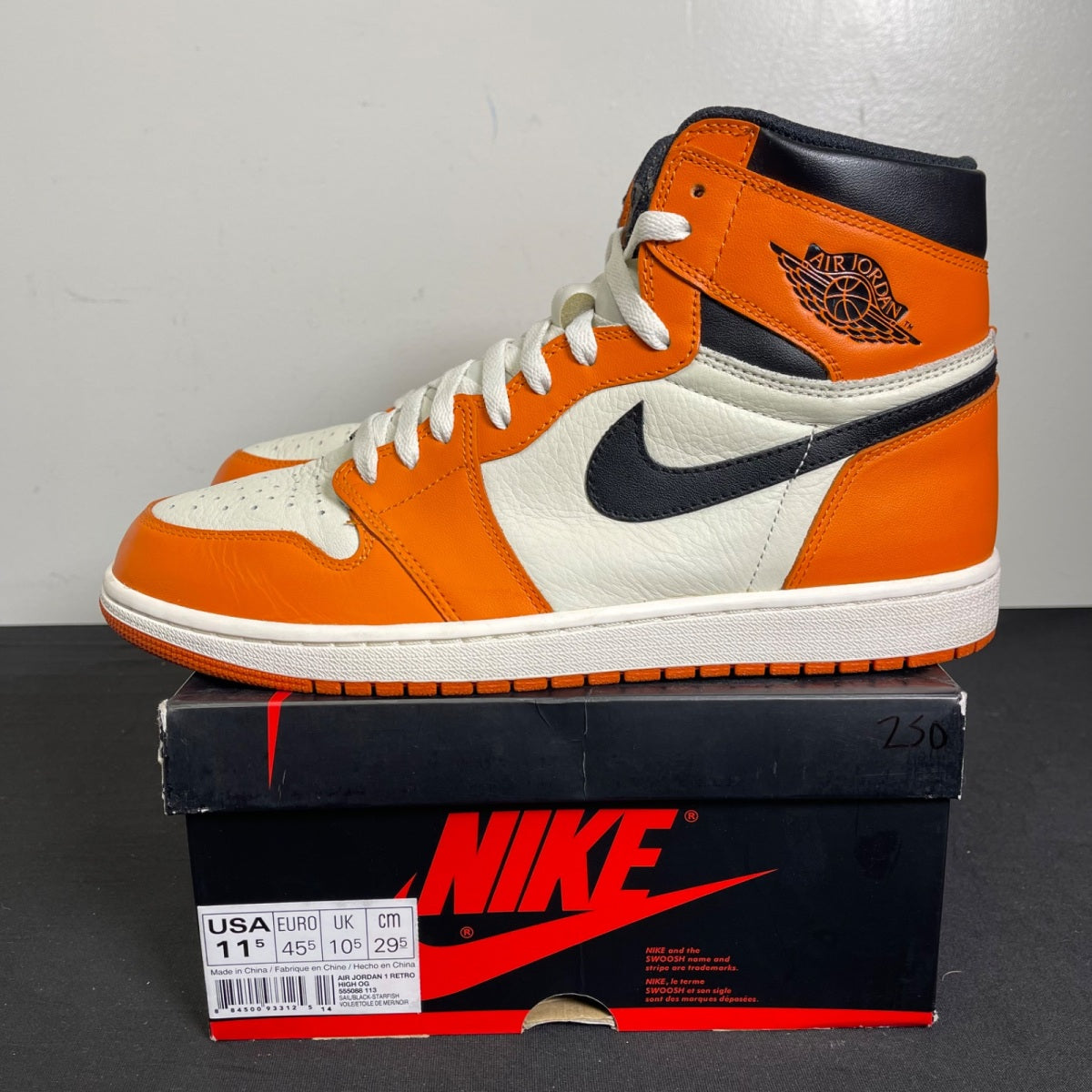 Jordan 1 Retro Reverse Shattered Backboard 11.5 (Moderately Worn Pre-Owned)JordanSail/Starfish-Black - Image 3