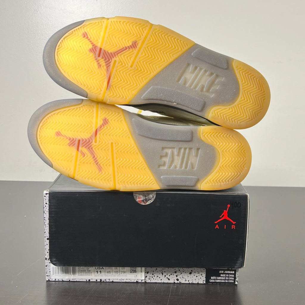 Jordan 5 Retro Off-White Sail 11 (Lightly Worn Pre-Owned)JordanSail/Fire Red-Muslin-Black - Image 6