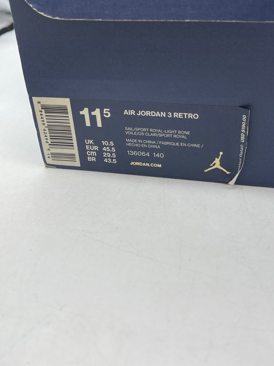 Jordan 3 Retro International Flight 11.5 (Heavily Worn Pre-Owned) - Image 9