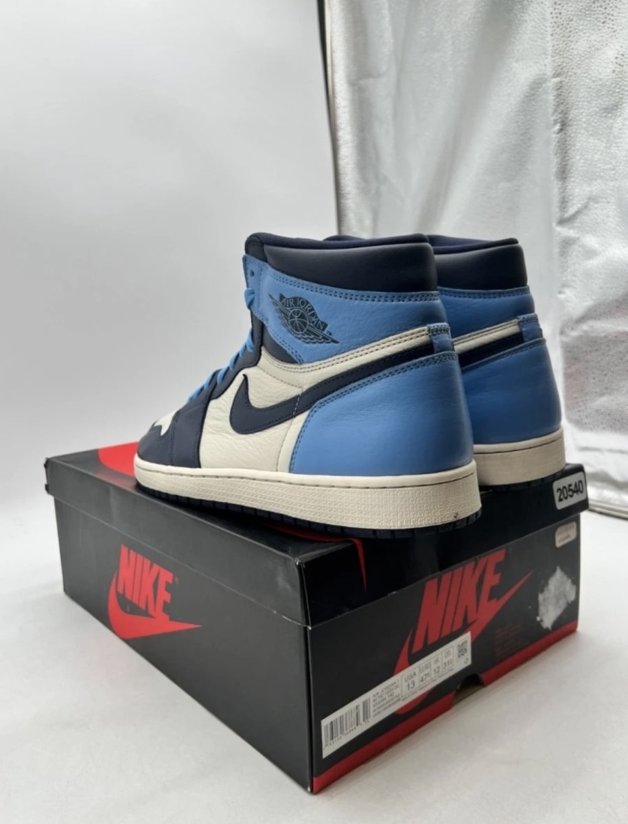 Jordan 1 Retro High Obsidian 13 (Lightly Worn Pre-Owned)JordanSail/Obsidian-University Blue - Image 6