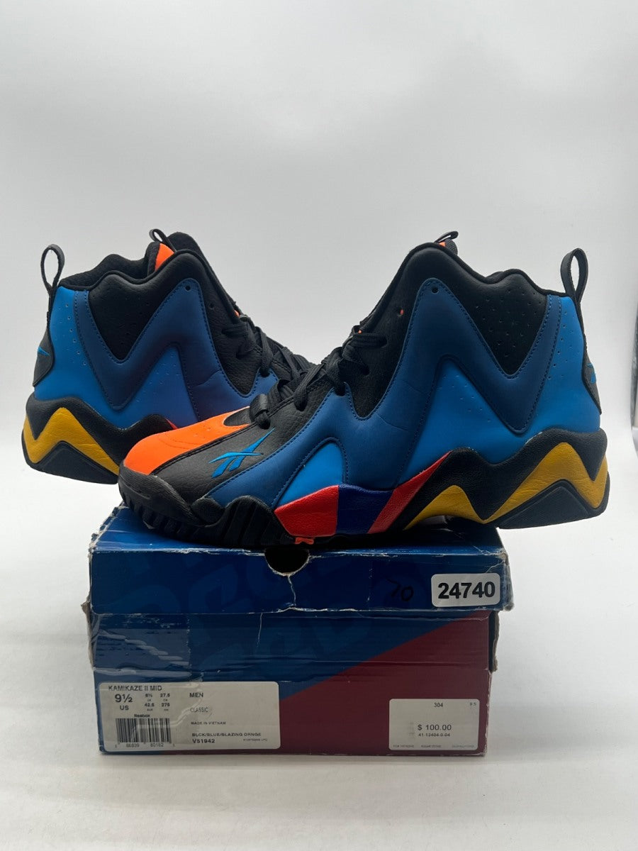 Reebok Kamikaze II OKC 9.5 (Lightly Worn Pre-Owned)ReebokBlack / Blue-Blazing Orange - Image 1