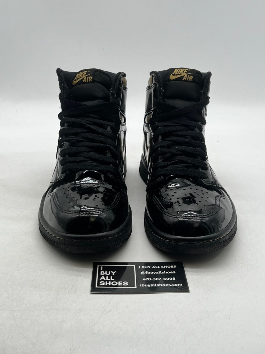 Jordan 1 Retro High Black Metallic Gold (2020) 10 (Lightly Worn Pre-Owned) - Image 2