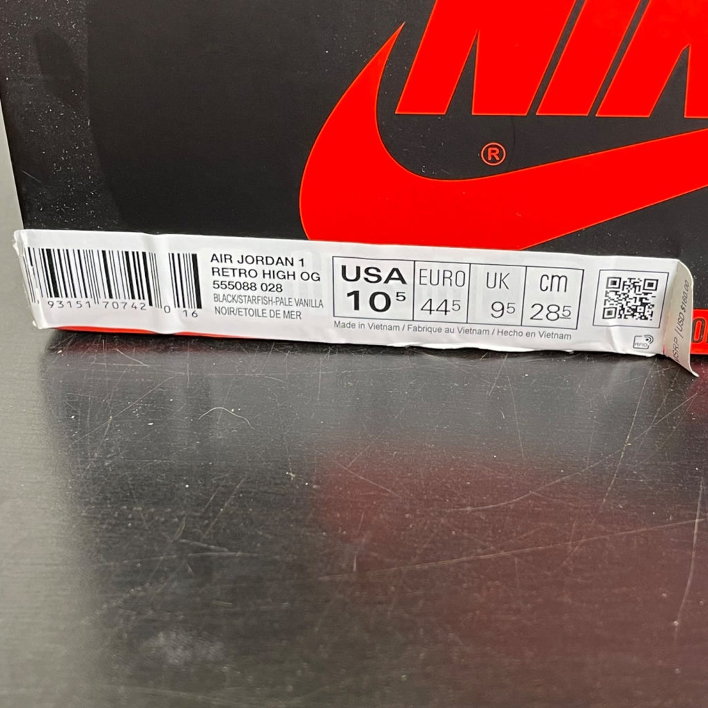 Jordan 1 Retro High Shattered Backboard 3.0 10.5 (Moderately Worn Pre-Owned)JordanBlack/Pale Vanilla-Starfish - Image 7