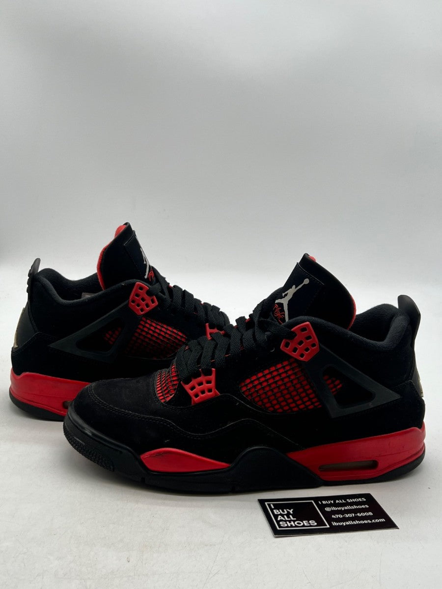 Jordan 4 Retro Red Thunder 10.5 (Moderately Worn Pre-Owned) - Image 1