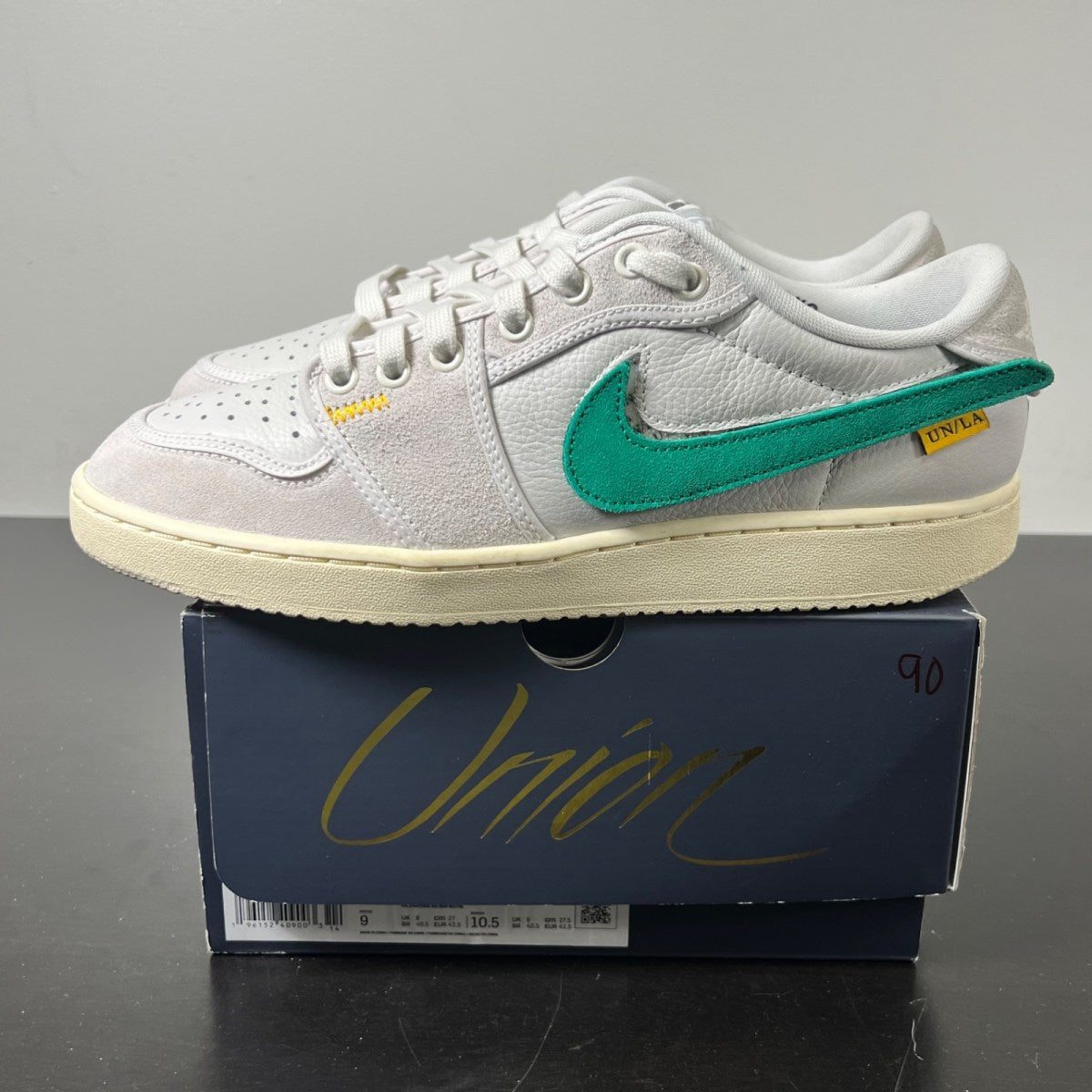 Jordan 1 Retro AJKO Low SP Union Sail Leather 9 (Lightly Worn Pre-Owned)JordanSail/Muslin-Neutral Grey - Image 4