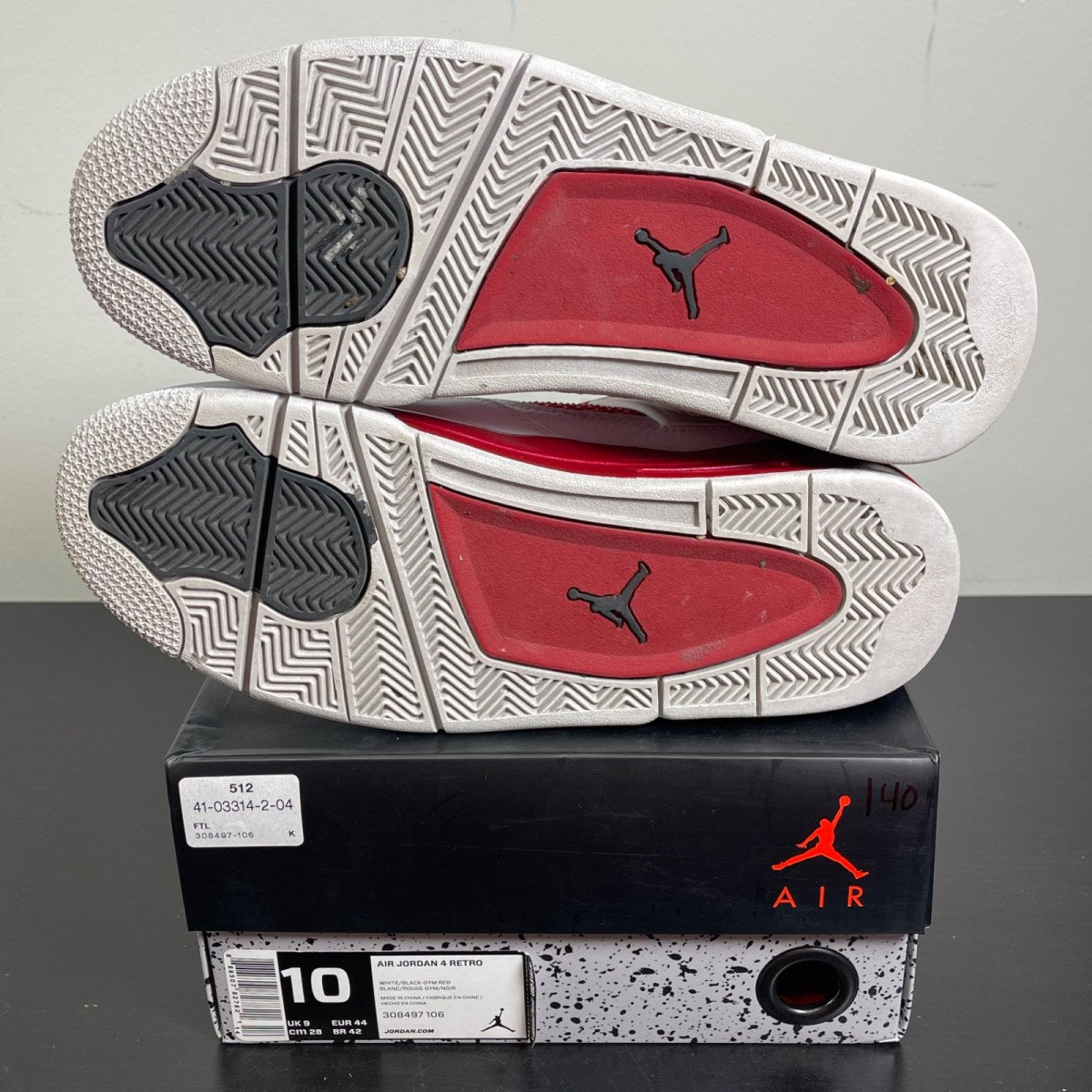 Jordan 4 Retro Alternate 89 10 (Moderately Worn Pre-Owned)JordanWhite/Black-Gym Red - Image 5