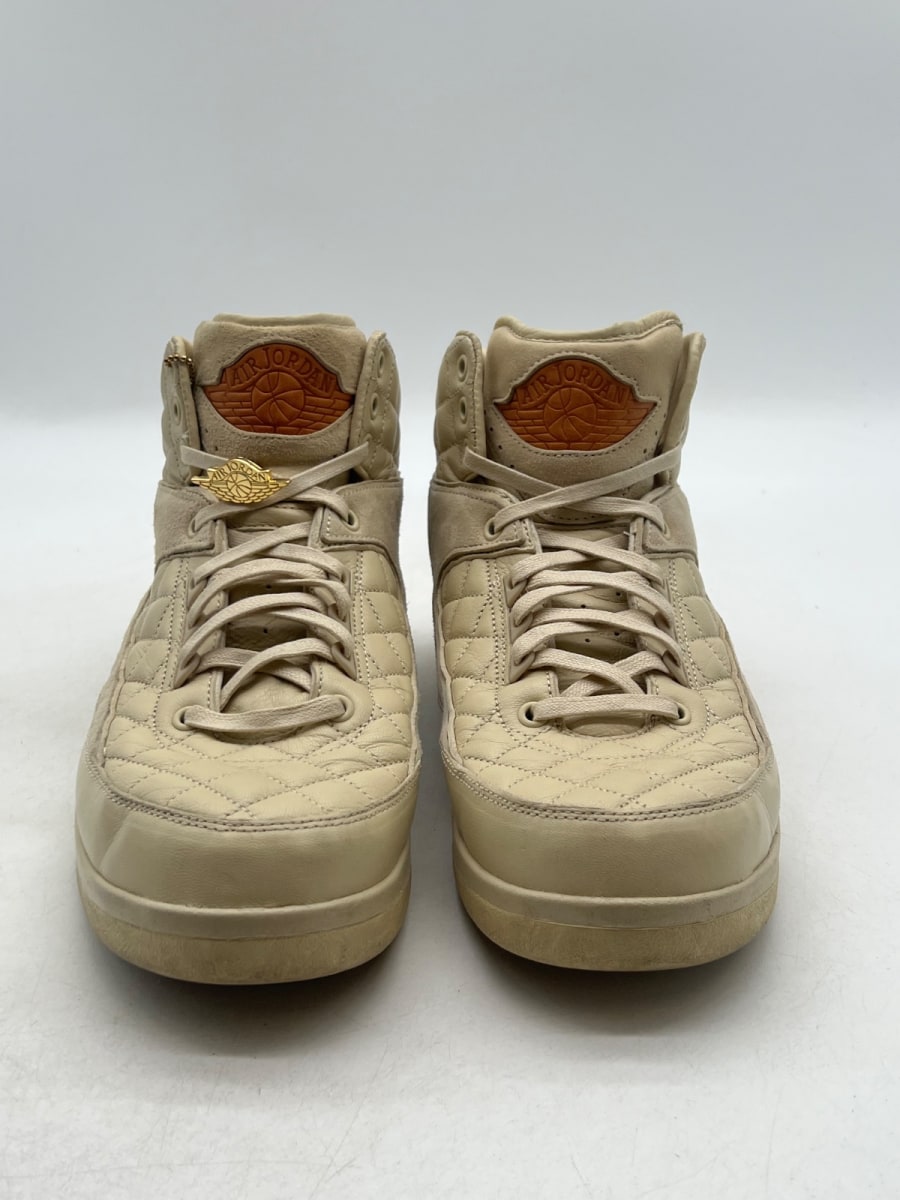 Jordan 2 Retro Just Don Beach 12 (Moderately Worn Pre-Owned)JordanBeach/Metallic Gold-University Red - Image 2