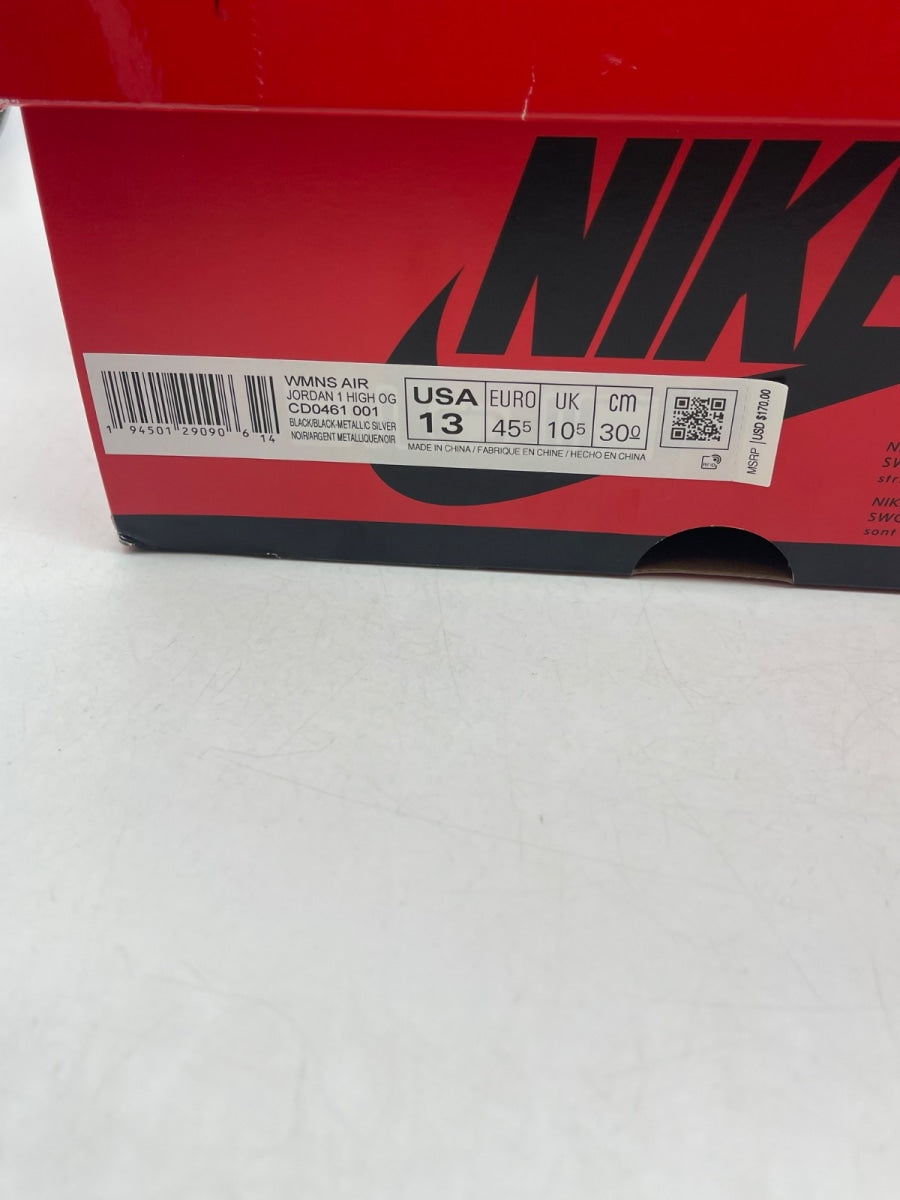 Jordan 1 Retro High Silver Toe (Women's) 13W (Moderately Worn Pre-Owned) - Image 9