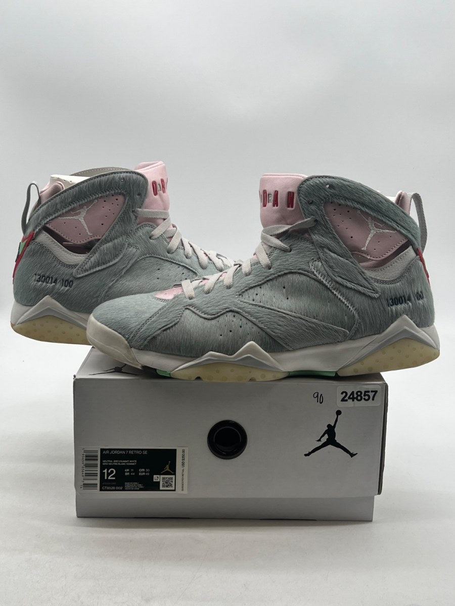 Jordan 7 Retro Neutral Grey 12 (Lightly Worn Pre-Owned)JordanNeutral Grey/Summit White-Pink Foam-Summit White - Image 1
