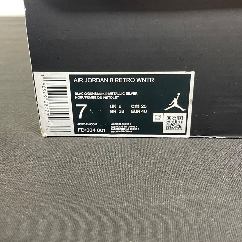 Jordan 8 Retro Winterized Gunsmoke 7 (Moderately Worn Pre-Owned)JordanBlack/Gunsmoke-Metallic Silver - Image 7