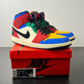 Jordan 1 Mid SE Fearless Blue the Great 11 (Lightly Worn Pre-Owned)JordanMuslin/Varsity Red-Royal-Taxi-Black - Image 1