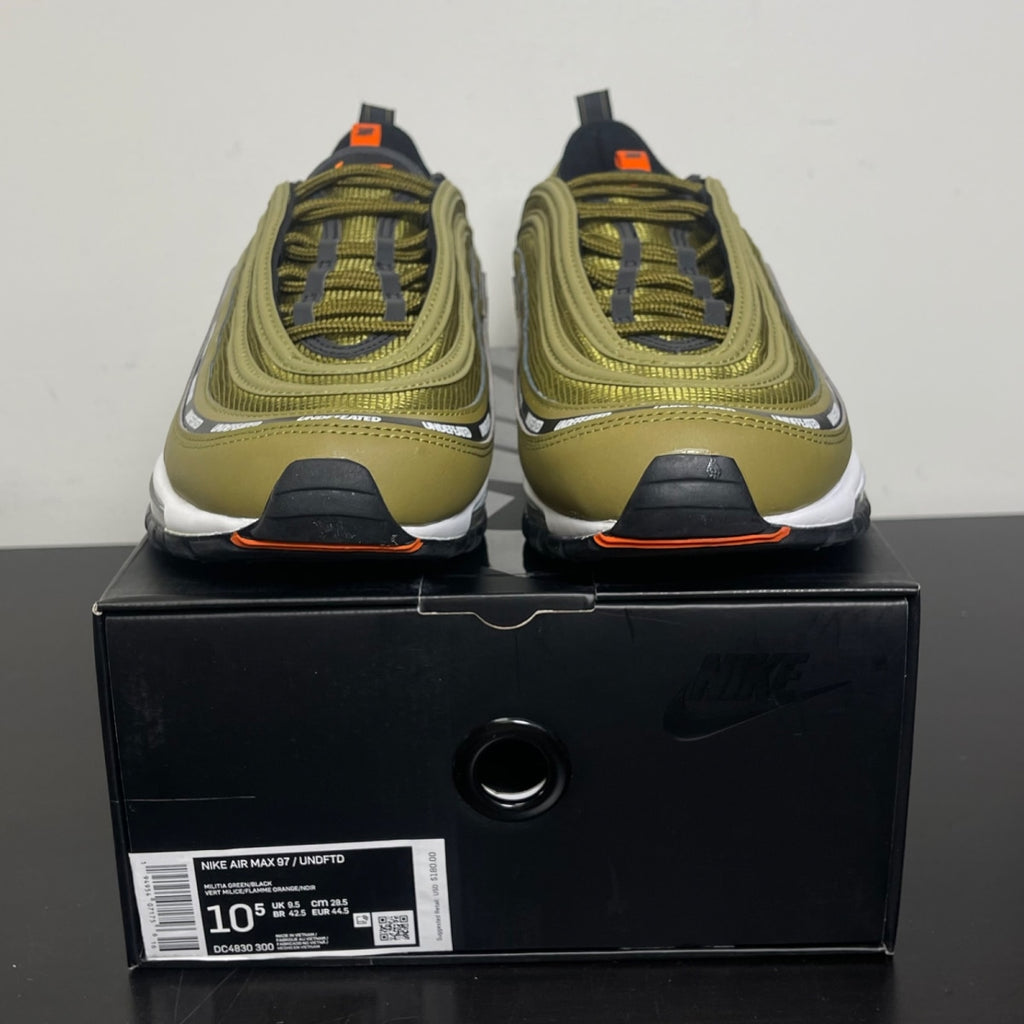 Nike Air Max 97 Undefeated Black Volt 10.5 (Moderately Worn Pre-Owned)NikeBlack/Volt/Militia Green - Image 2