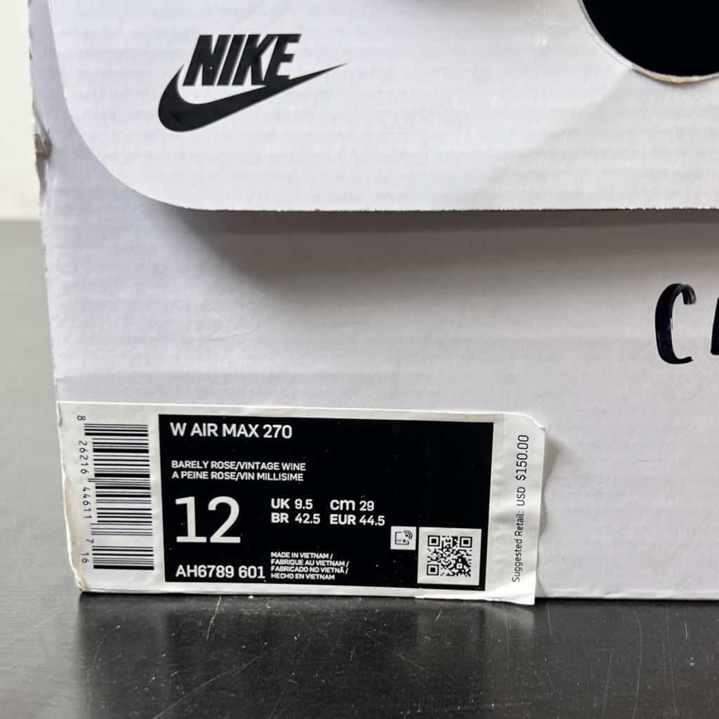 Nike Air Max 270 Barely Rose (Women's) 12W (Lightly Worn Pre-Owned)NikeBarely Rose/Vintage Wine-Elemental Rose - Image 5