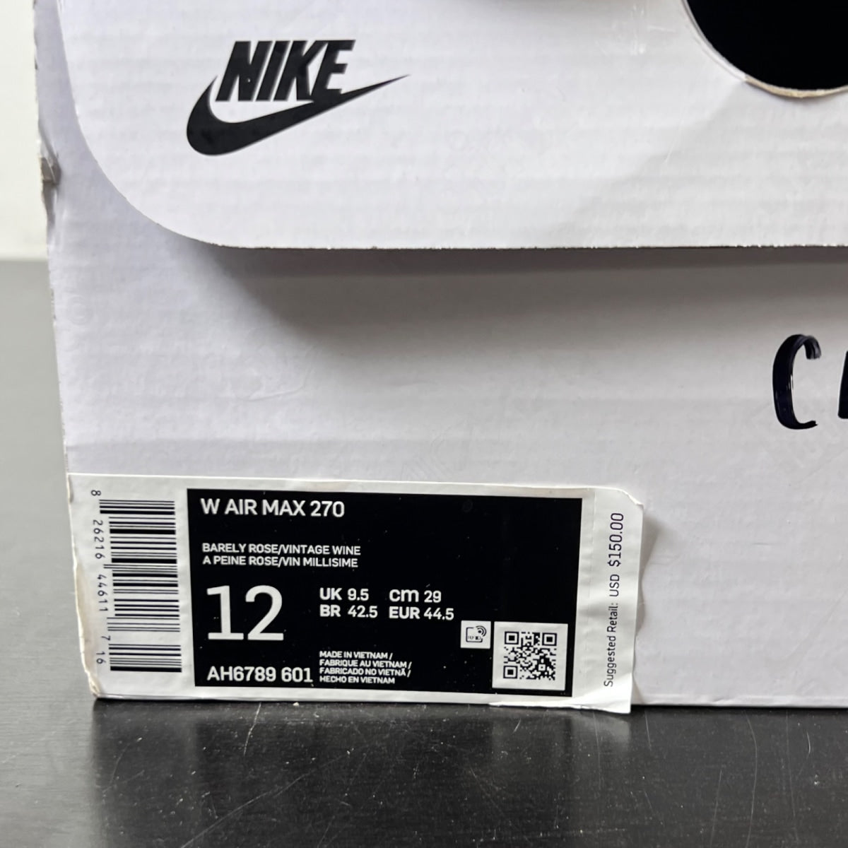 Nike Air Max 270 Barely Rose (Women's) 12W (Lightly Worn Pre-Owned)NikeBarely Rose/Vintage Wine-Elemental Rose - Image 5