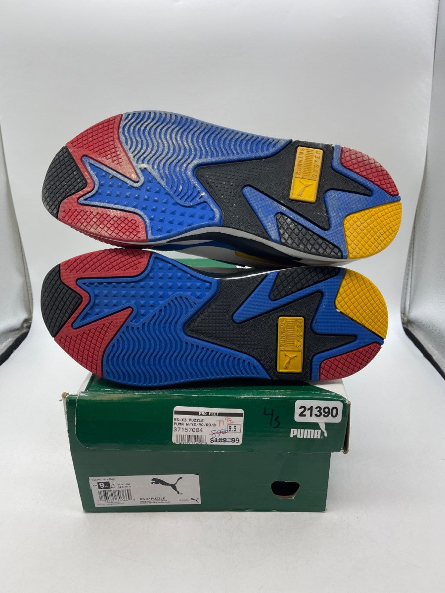 Puma RS-X3 Puzzle White Yellow 9.5 (Moderately Worn Pre-Owned)PumaPuma White/Spectra Yellow - Image 7