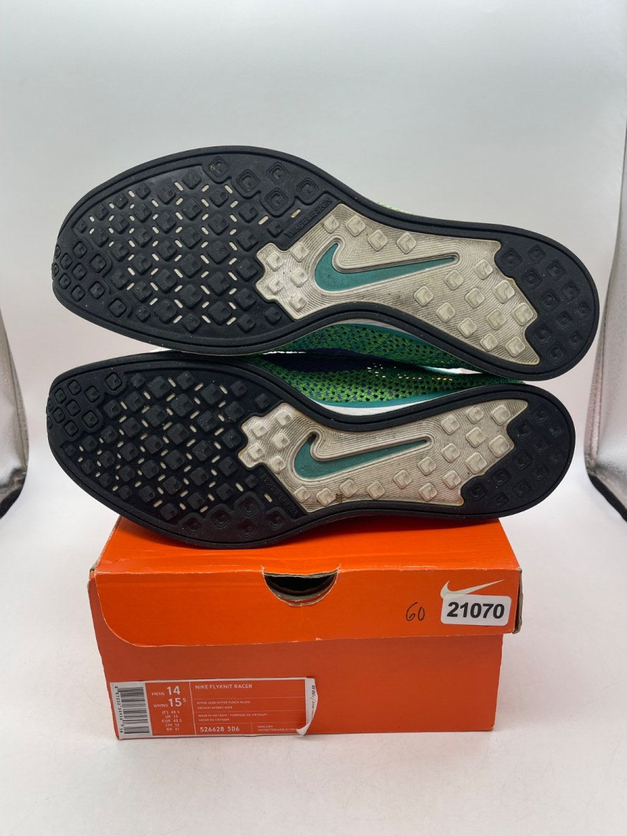 Nike Flyknit Racer Hyper Jade 14 (Moderately Worn Pre-Owned) - Image 7