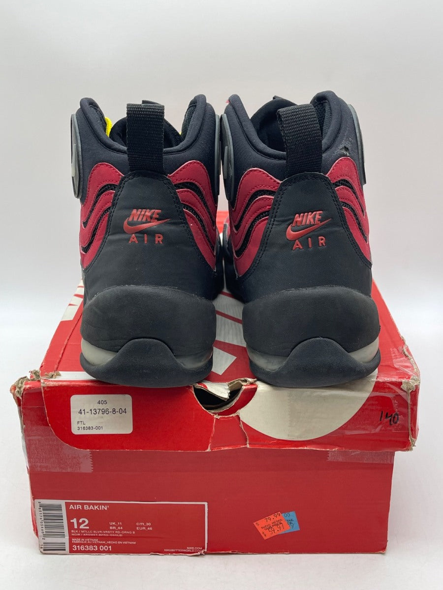 Nike Air Bakin OG (2014) 12 (Moderately Worn Pre-Owned)NikeBlack/Metallic Silver-Varsity Red-Orange Blaze - Image 3