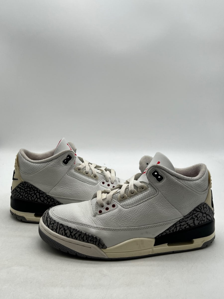 Jordan 3 Retro White Cement Reimagined 10.5 (Moderately Worn Pre-Owned)JordanSummit White/Fire Red/Black/Cement Grey - Image 1