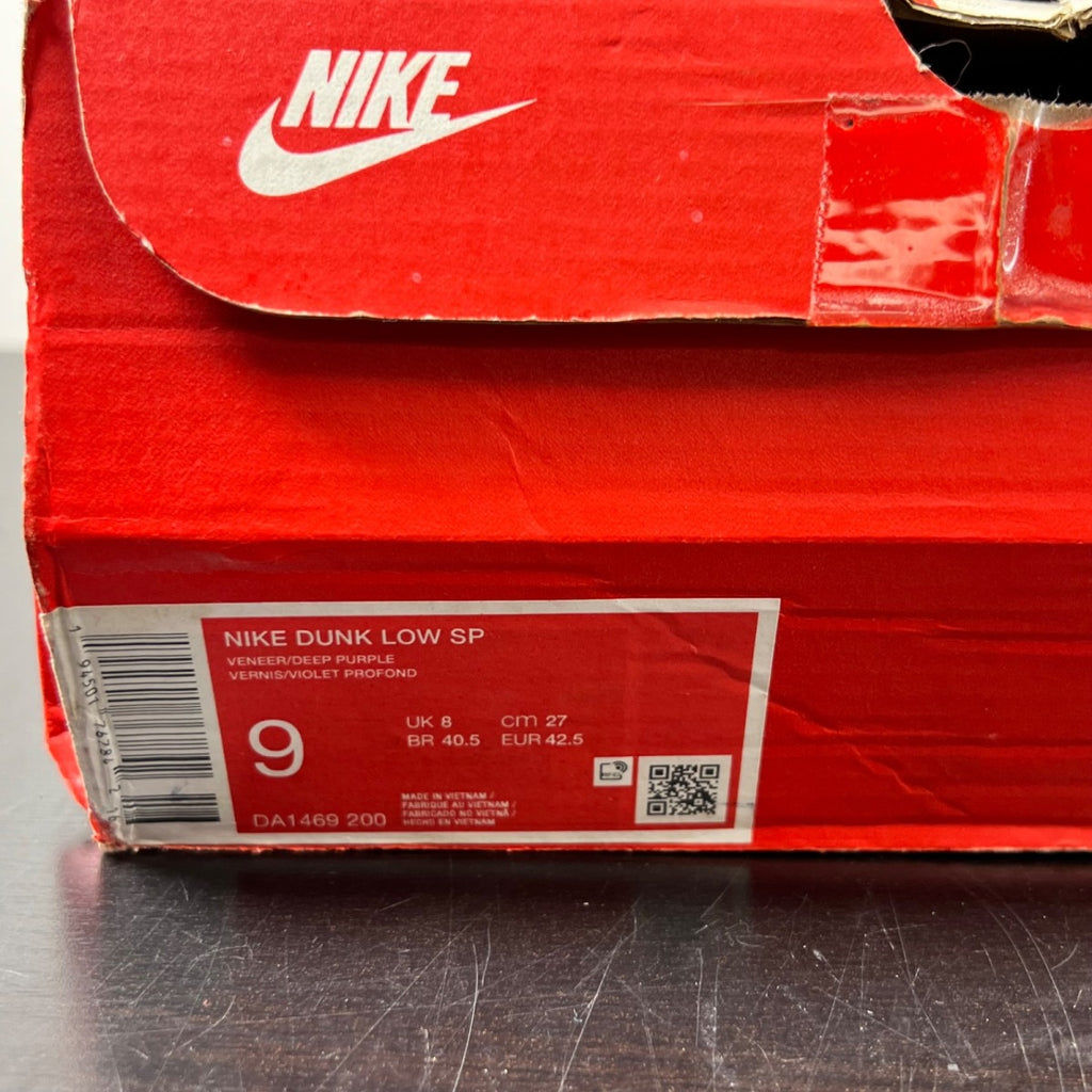 Nike Dunk Low Veneer (2020/2024) 9 (Lightly Worn Pre-Owned)NikeVeneer/Autumn Green-Deep Purple - Image 6
