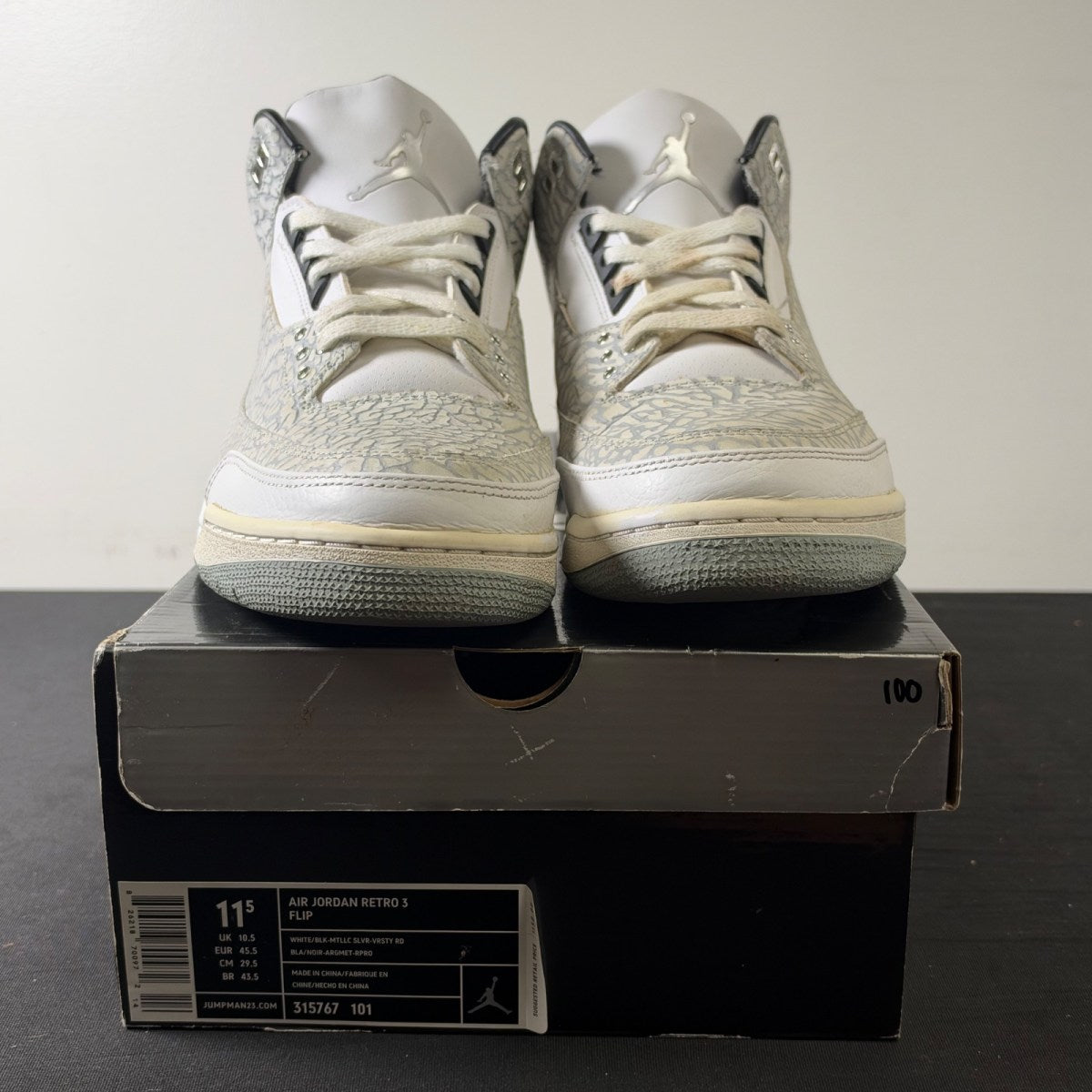 Jordan 3 Retro White Flip (Size 11.5) - Image 2