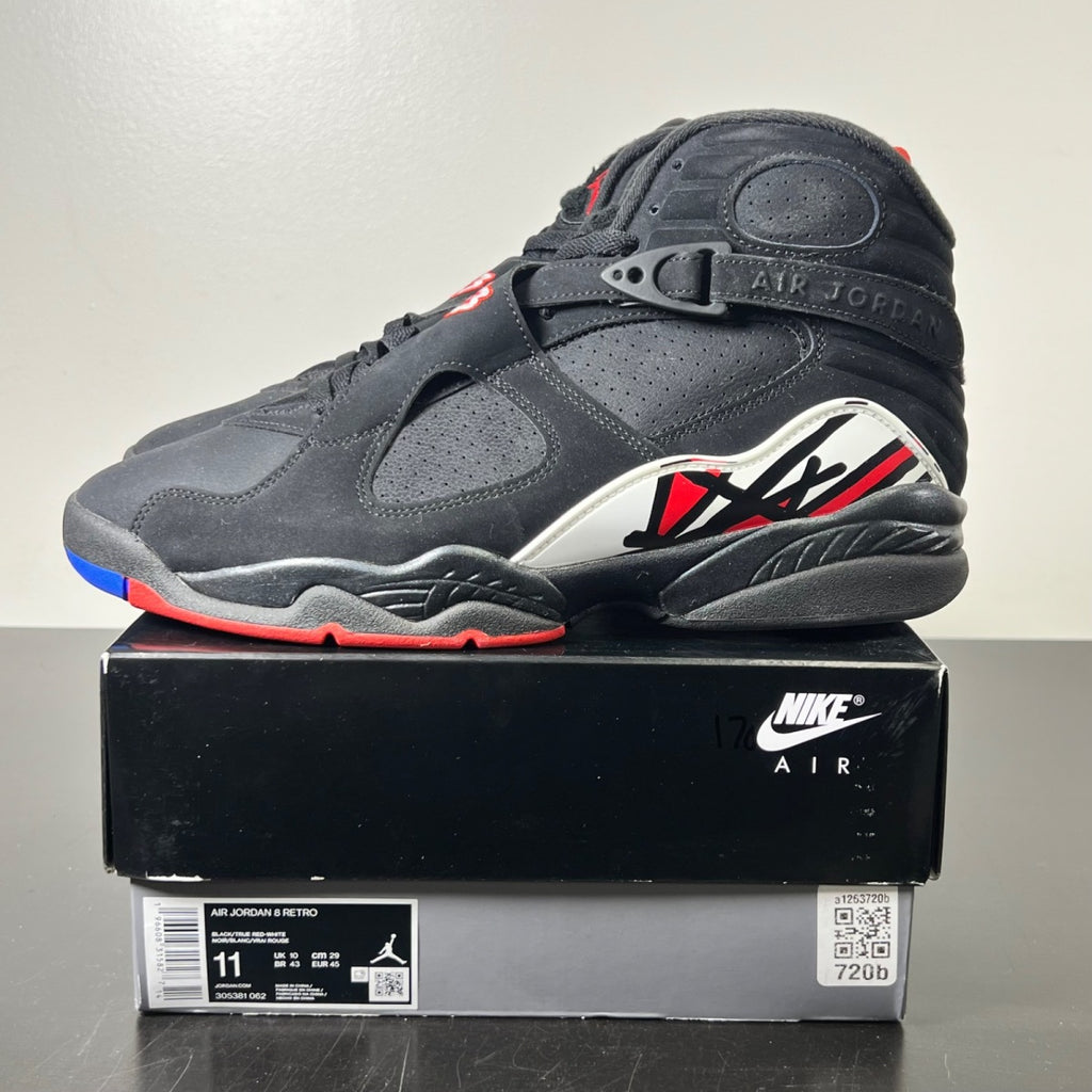 Jordan 8 Retro Playoffs (2023) 11 (Lightly Worn Pre-Owned)JordanBlack/True Red-White - Image 3