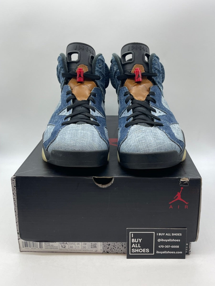 Jordan 6 Retro Washed Denim 12 (Moderately Worn Pre-Owned) - Image 2