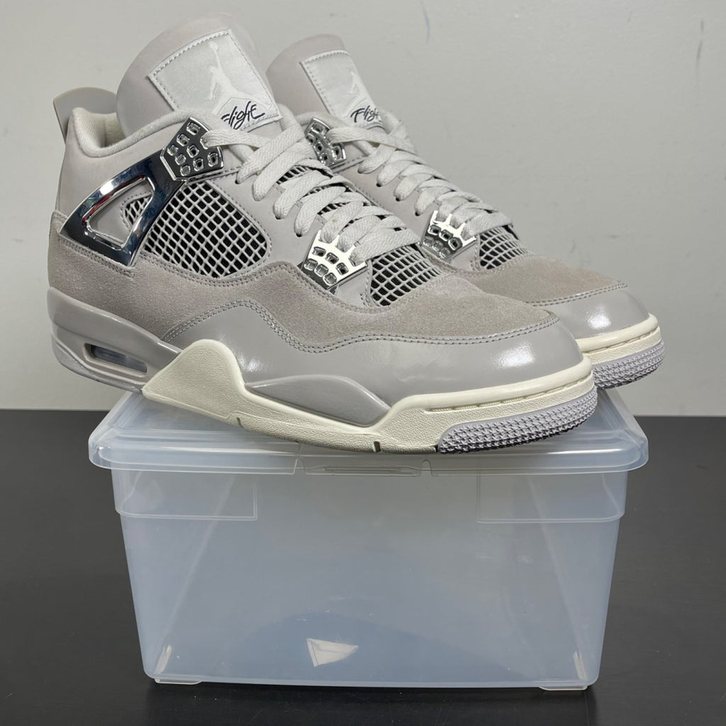 Jordan 4 Retro Frozen Moments (Women's) 12W (Moderately Worn Pre-Owned)JordanLight Iron Ore/Sail-Neutral Grey-Black-Metallic Silver - Image 1
