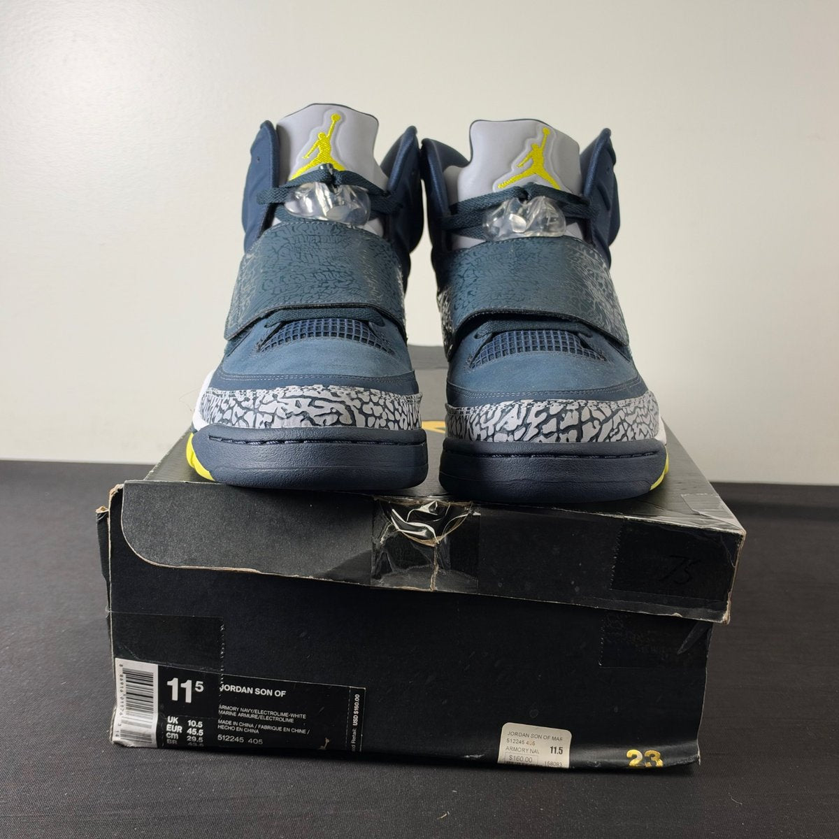 Jordan Son Of Armory Navy/Electrolime-White (Size 11.5) - Image 2