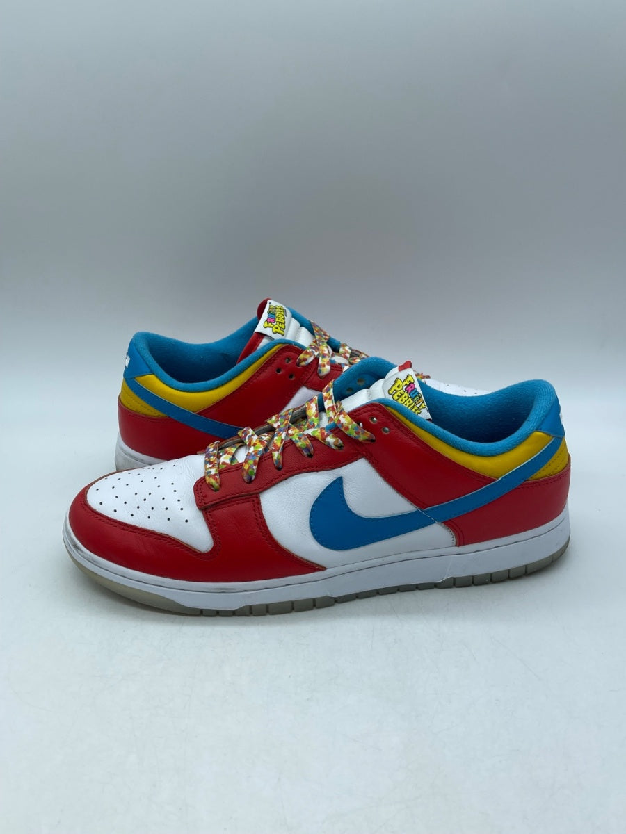 Nike Dunk Low QS LeBron James Fruity Pebbles 11.5 (Moderately Worn Pre-Owned)NikeHabanero Red/Laser Blue/White - Image 1