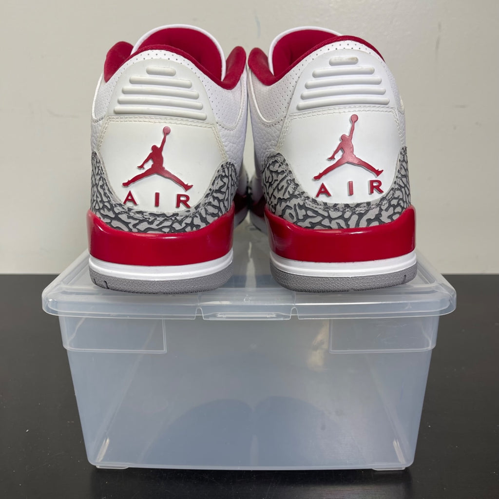 Jordan 3 Retro Cardinal Red 11 (New Pre-Owned)JordanWhite/Light Curry-Cardinal Red-Cement Grey - Image 4