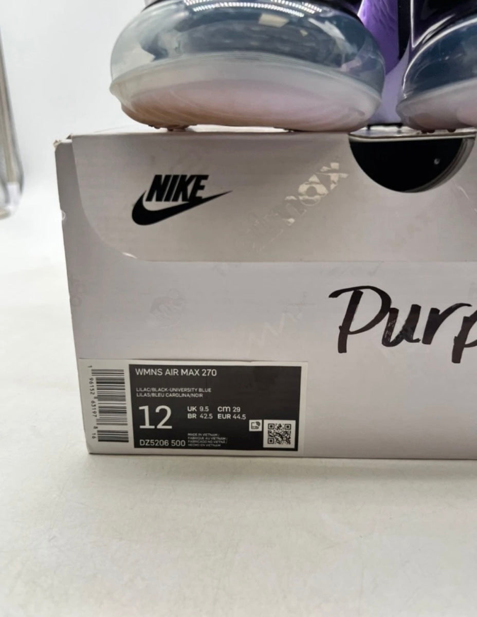 Nike Air Max 270 Lilac (Women's) 12W (Lightly Worn Pre-Owned)NikeLilac/University Blue/Barely Grape/Black - Image 3