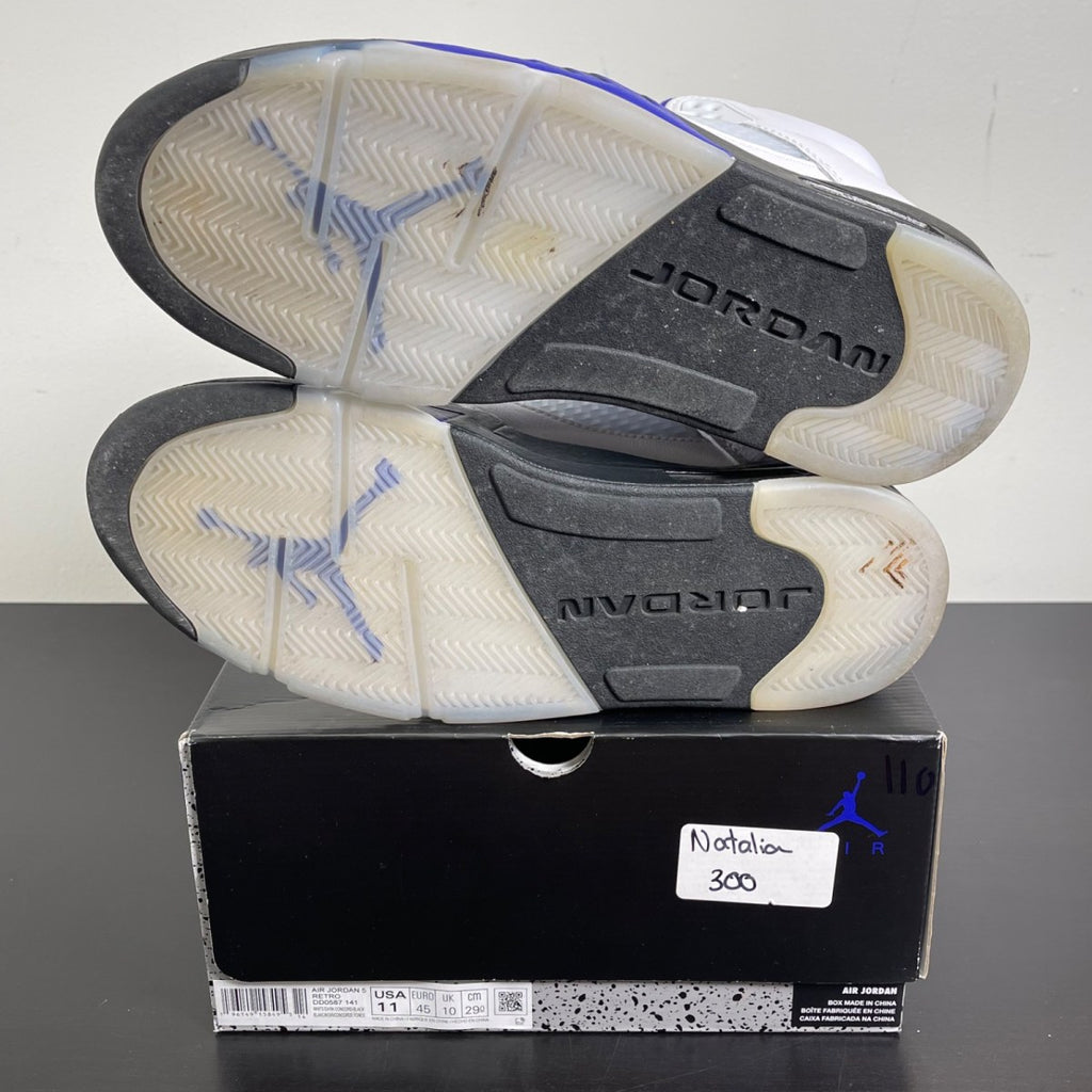 Jordan 5 Retro Dark Concord 11 (Moderately Worn Pre-Owned)JordanWhite/Dark Concord-Black - Image 5