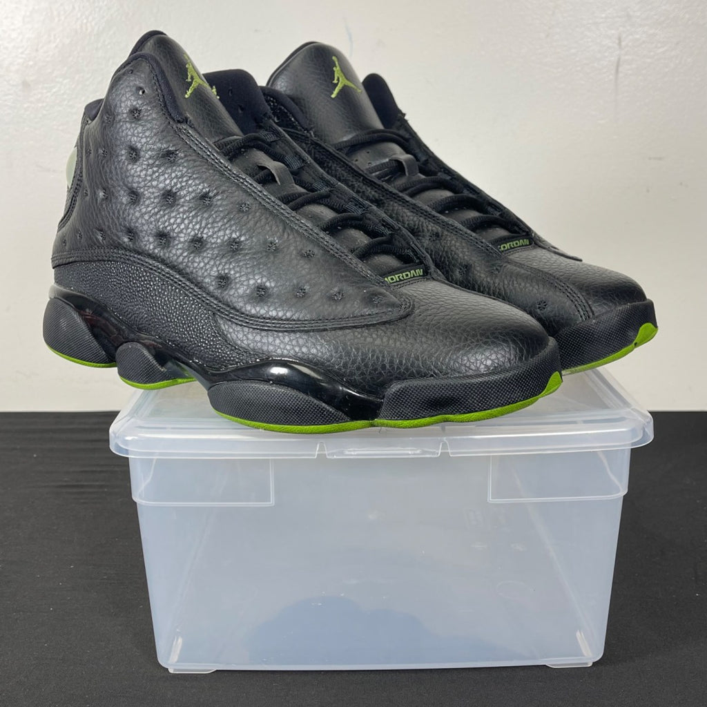 Jordan 13 Retro Altitude (2017) 10.5 (Moderately Worn Pre-Owned)JordanBlack/Altitude Green - Image 1