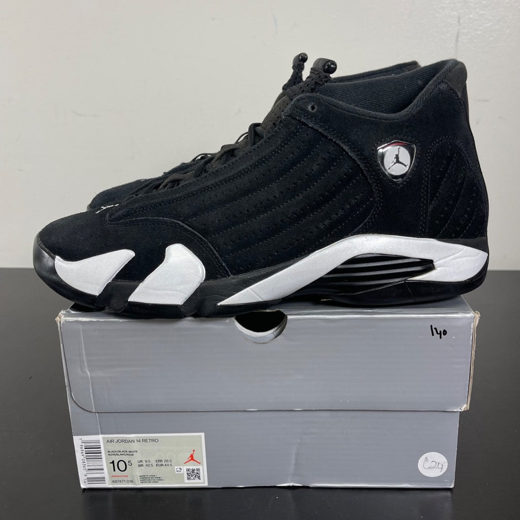 Jordan 14 Retro Black White 10.5 (Moderately Worn Pre-Owned)JordanBlack/Black/White/University Red - Image 3