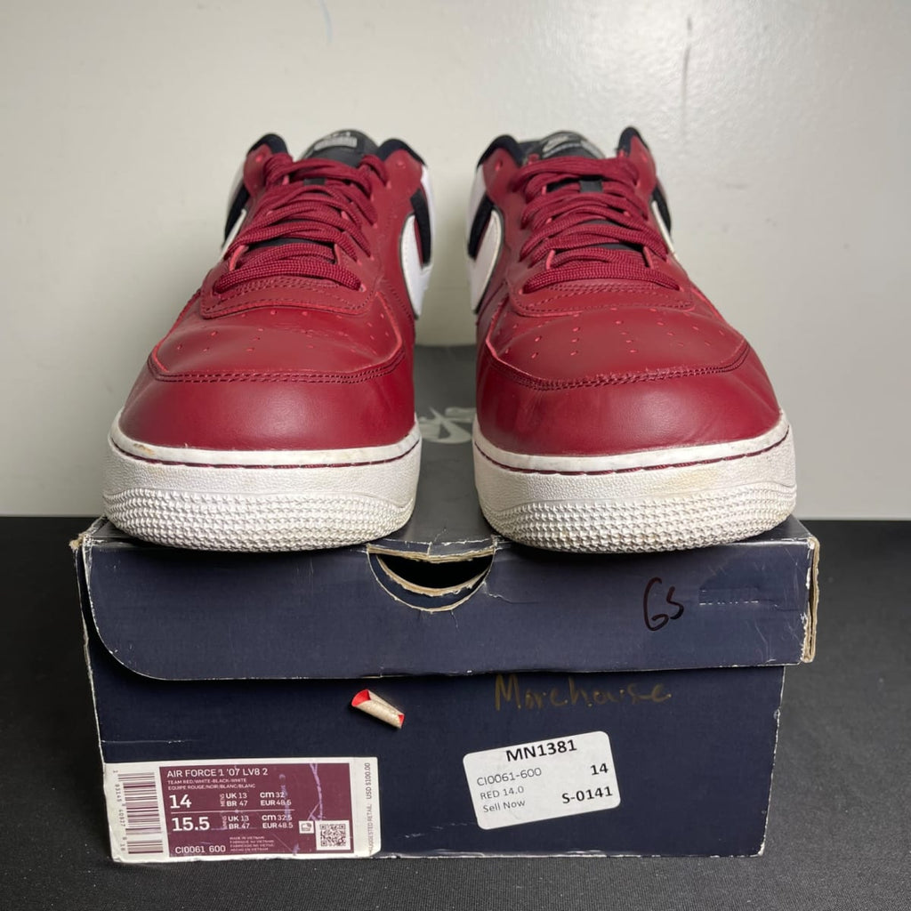 Nike Air Force 1 Low 07 LV8 Red Black (Size 14) - aux