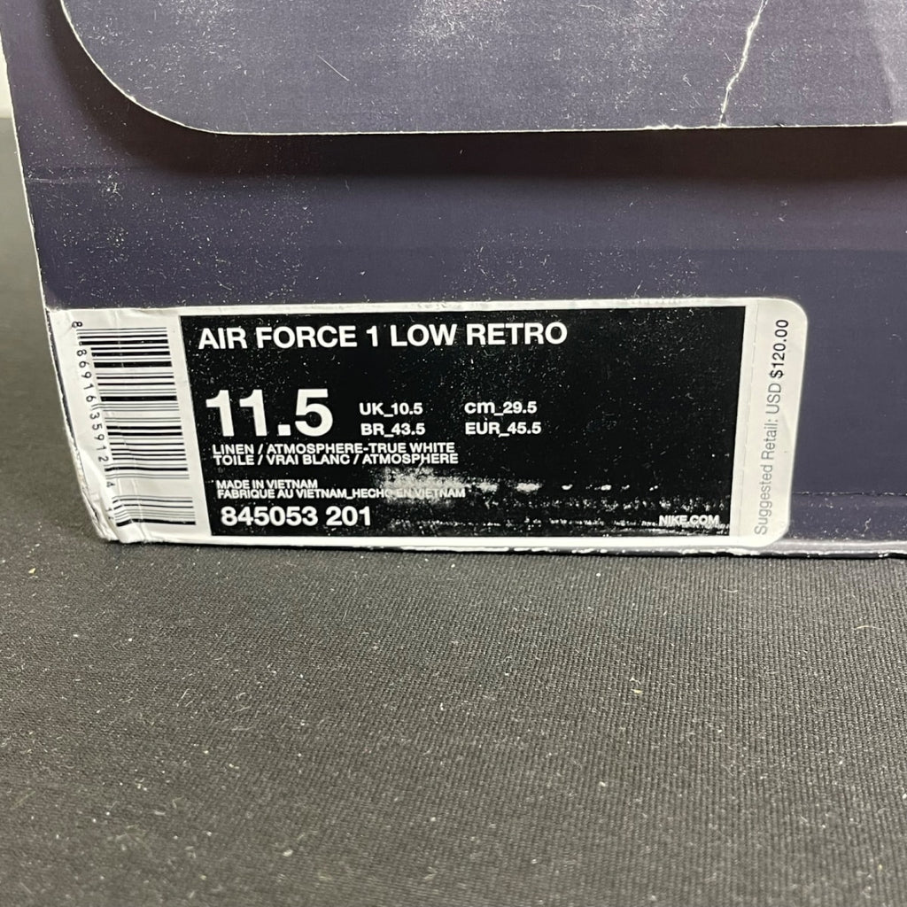 Nike Air Force 1 Low Linen (2016/2024) 11.5 (Moderately Worn Pre-Owned)NikeLinen/Atmosphere-True-White - Image 7
